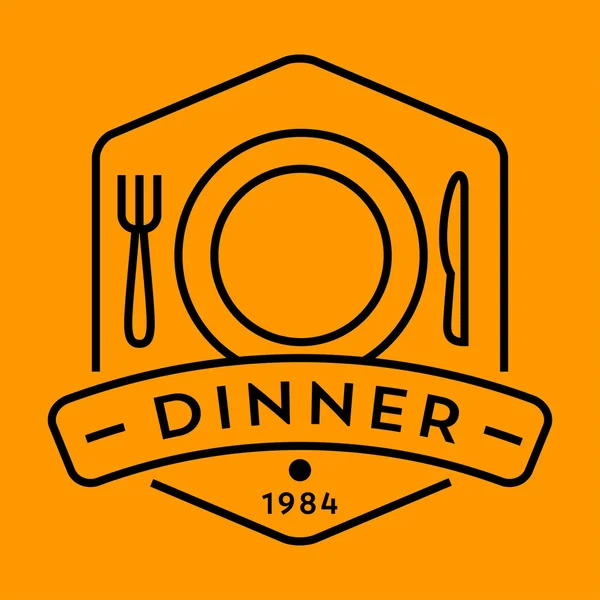 Dinner-Ikone mit linearem Stil — Stockvektor