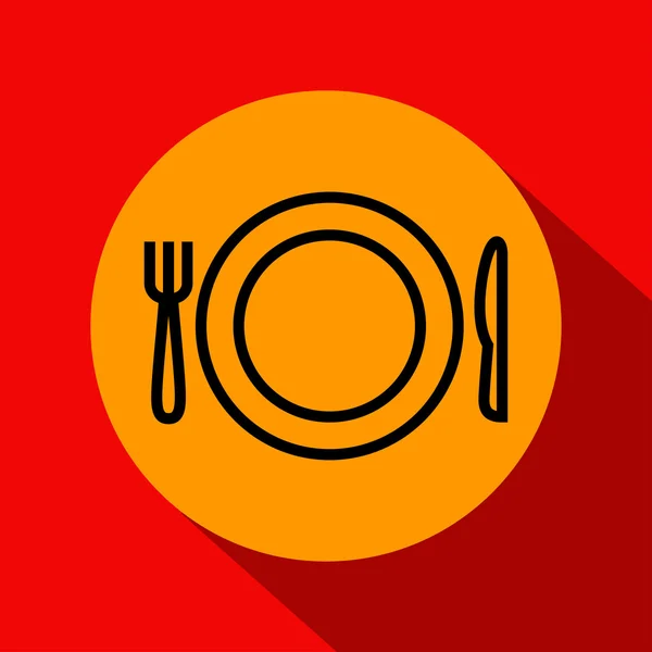 Dinner Icon with Linear Style — Stock Vector