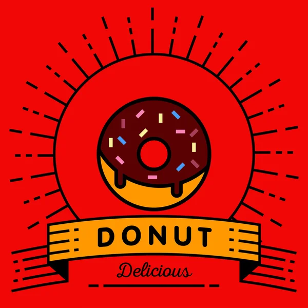 Icône de donut avec style linéaire — Image vectorielle