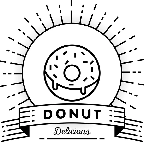 Donut Icon with Linear Style — Stock Vector