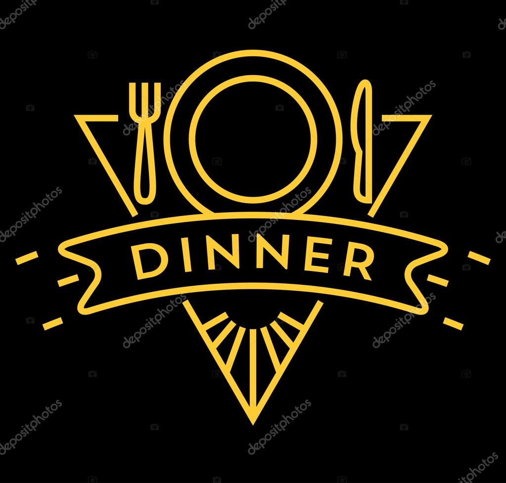 dinner Icon with Linear Style — Stock Vector © kursatunsal #115756294