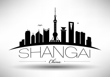 Shanghai şehir manzarası tasarım