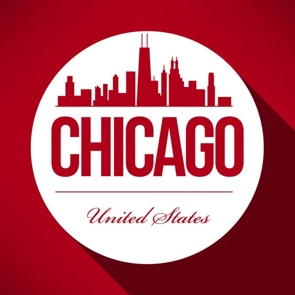 Design de Skyline de Chicago —  Vetores de Stock