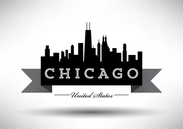 Diseño del Skyline de Chicago — Archivo Imágenes Vectoriales