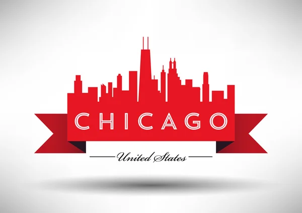 Design de Skyline de Chicago —  Vetores de Stock
