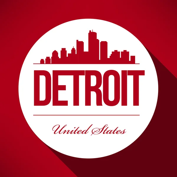 Detroit Skyline Design — Stock Vector