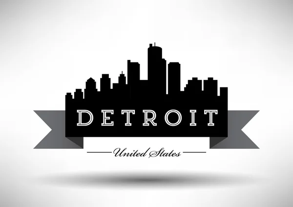 Detroit Skyline Design — Stock Vector