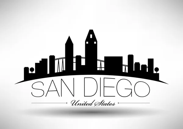 Conception de Skyline de San Diego — Image vectorielle