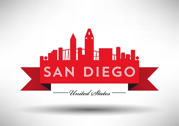 San Diego Skyline Design — Stockvektor