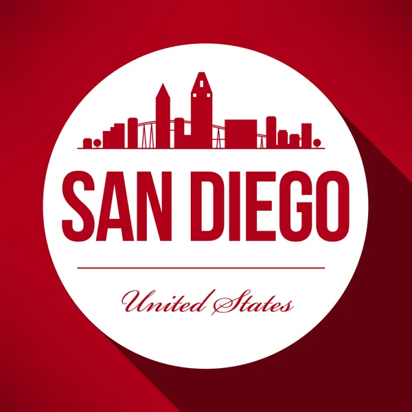 San Diego Skyline Design —  Vetores de Stock