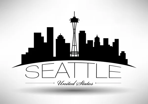 Seattle Panorama Design — Stockový vektor