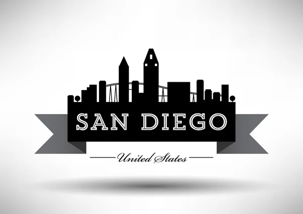 San Diego Skyline Design — Stock vektor