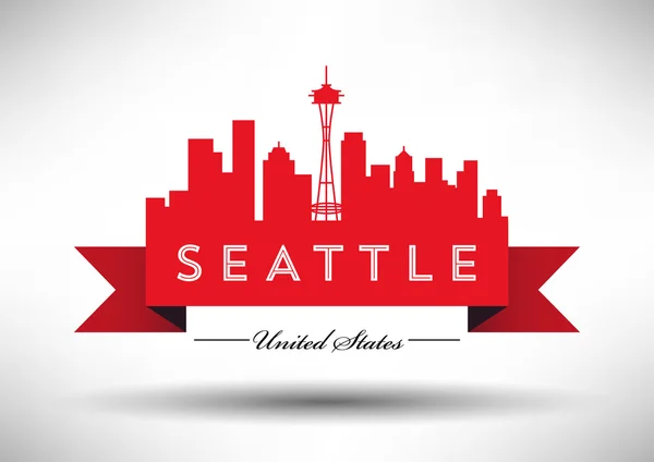 Seattle Panorama Design — Stockový vektor