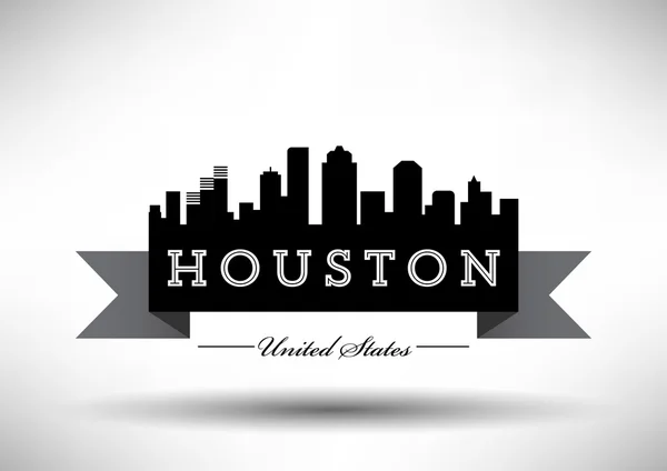 Diseño del Skyline de Houston — Vector de stock