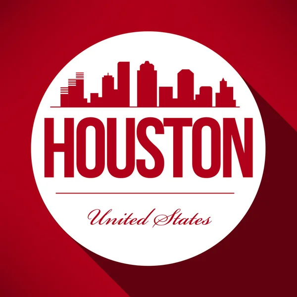 Houston Skyline tasarımı — Stok Vektör