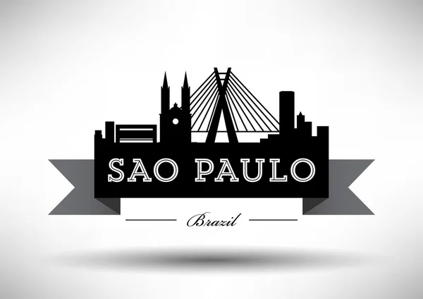 Sao Paulo città Skyline Design — Vettoriale Stock