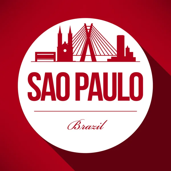 Sao Paulo City Skyline Design — Stock Vector