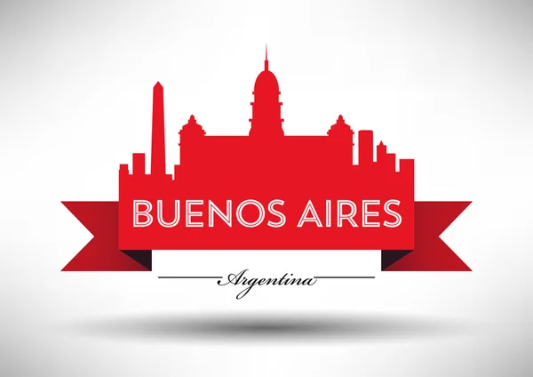 布宜诺斯艾利斯市的天际线设计 — 图库矢量图片
