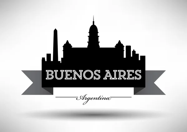 Ciudad de Buenos Aires Skyline Design — Vector de stock