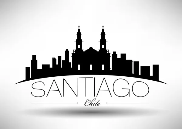 Ciudad Santiago Skyline Design — Archivo Imágenes Vectoriales