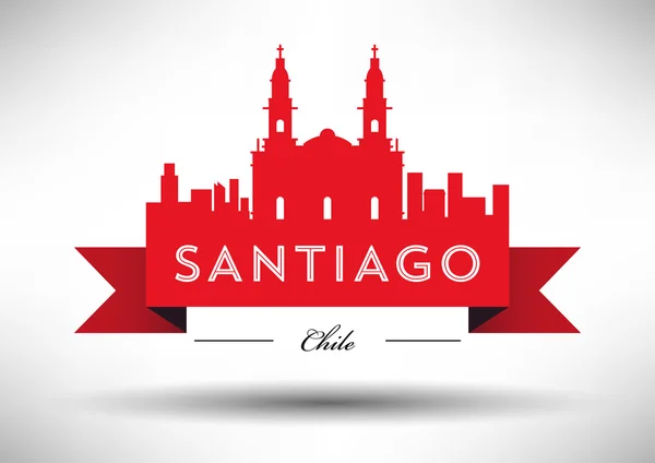 Ciudad Santiago Skyline Design — Archivo Imágenes Vectoriales