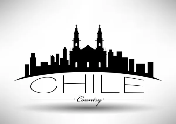 Chile Skyline Design — Stock vektor