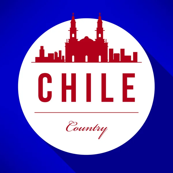 Chile Skyline diseño — Vector de stock