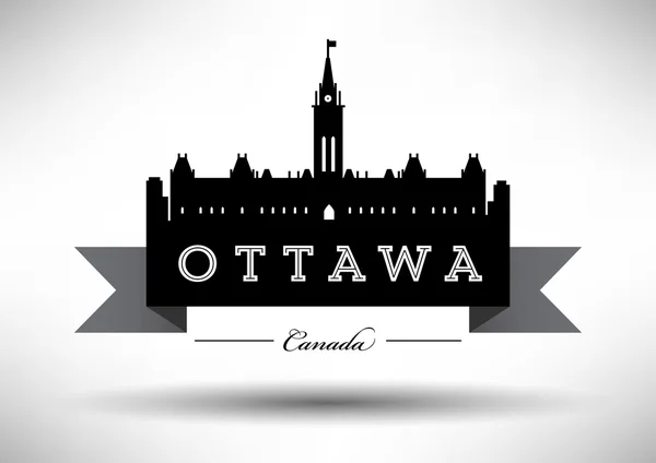 Ottawa City Skyline Design — Stock vektor