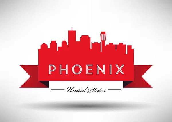 Phoenix City Skyline Design — Vetor de Stock