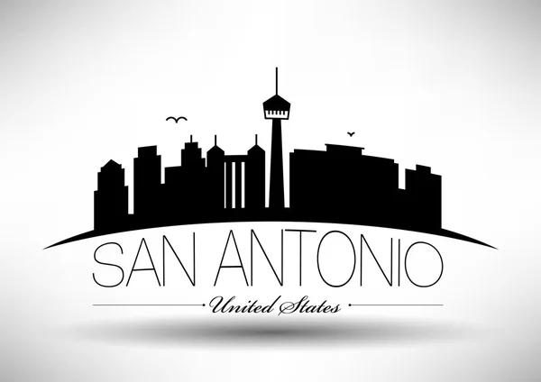 Città di San Antonio Skyline Design — Vettoriale Stock