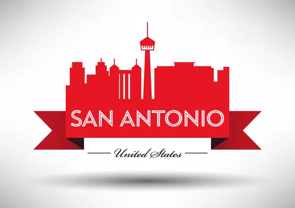 Ciudad de San Antonio Skyline Design — Vector de stock