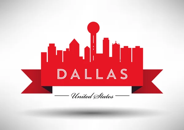 Dallas City Skyline Design — Image vectorielle