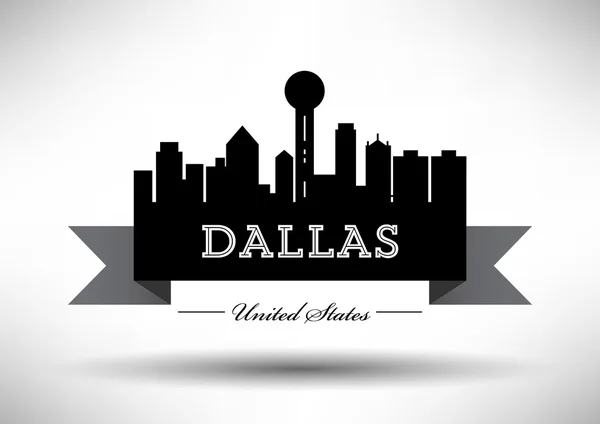 Dallas City Skyline Design — Image vectorielle