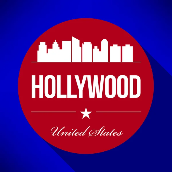 Hollywood City Skyline diseño — Vector de stock