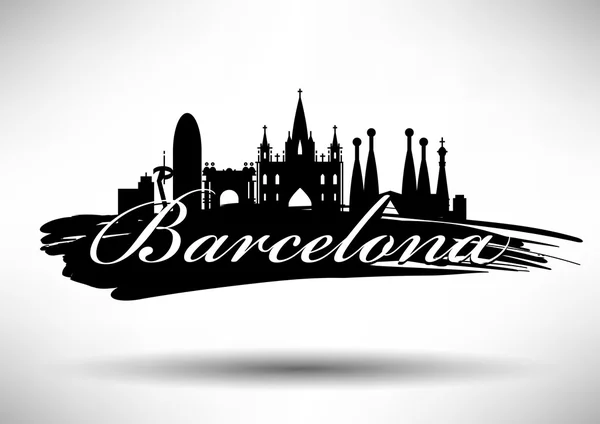 Barcellona City Skyline Design — Vettoriale Stock