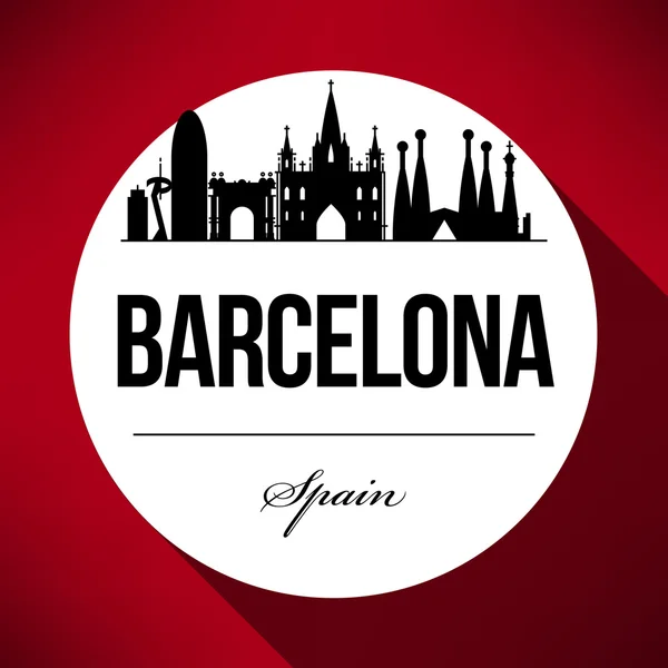 Barcelona City Skyline Design — Stock Vector