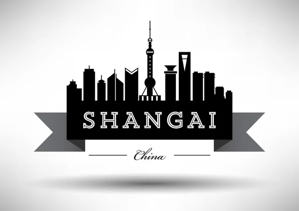 Cidade de Shanghai Skyline Design —  Vetores de Stock