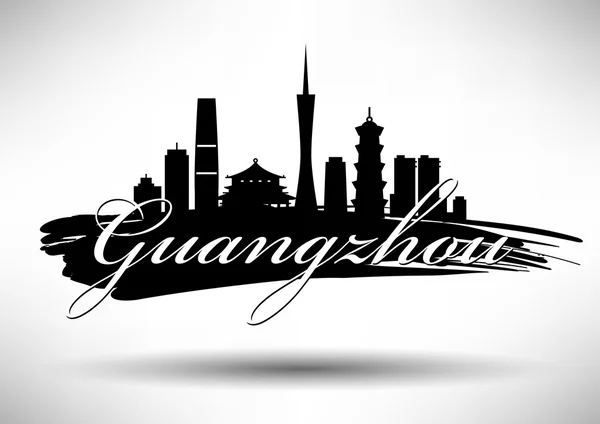 Guangzhou stad Skyline Design — Stockvector