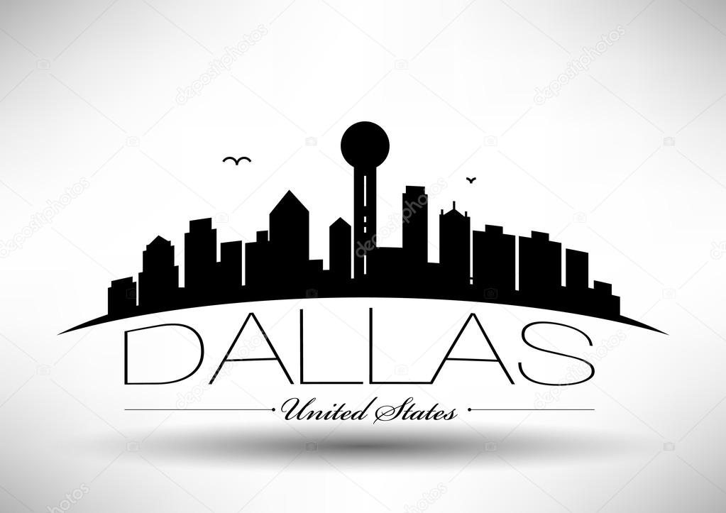 Vector Dallas City Skyline Design