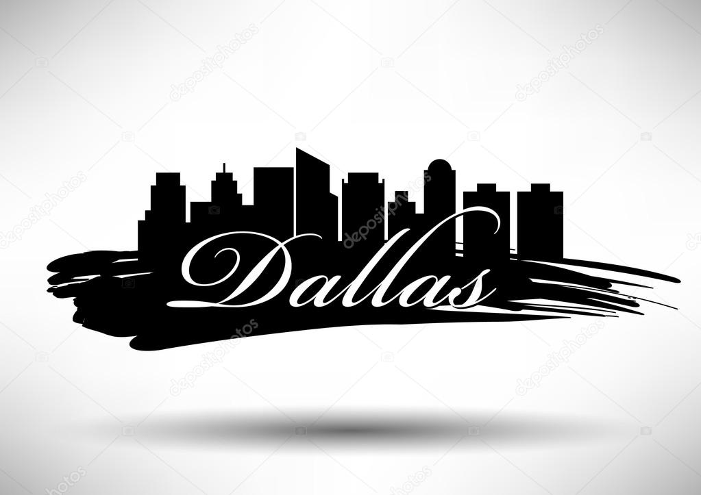 Vector Dallas City Skyline Design