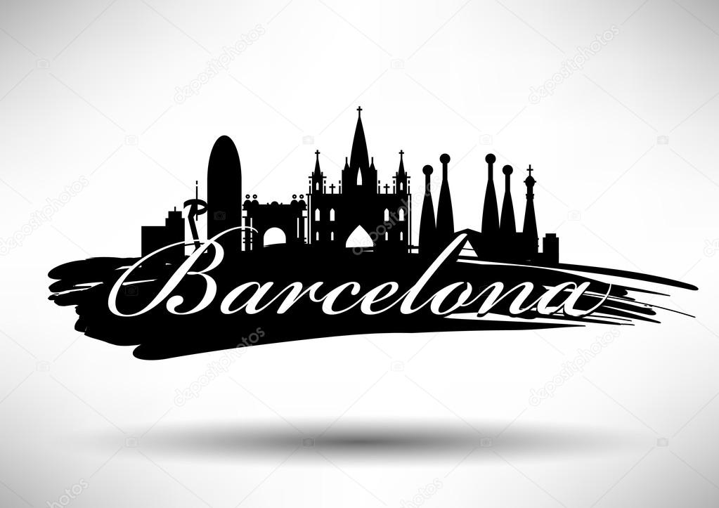 Vector Barcelona City Skyline Design