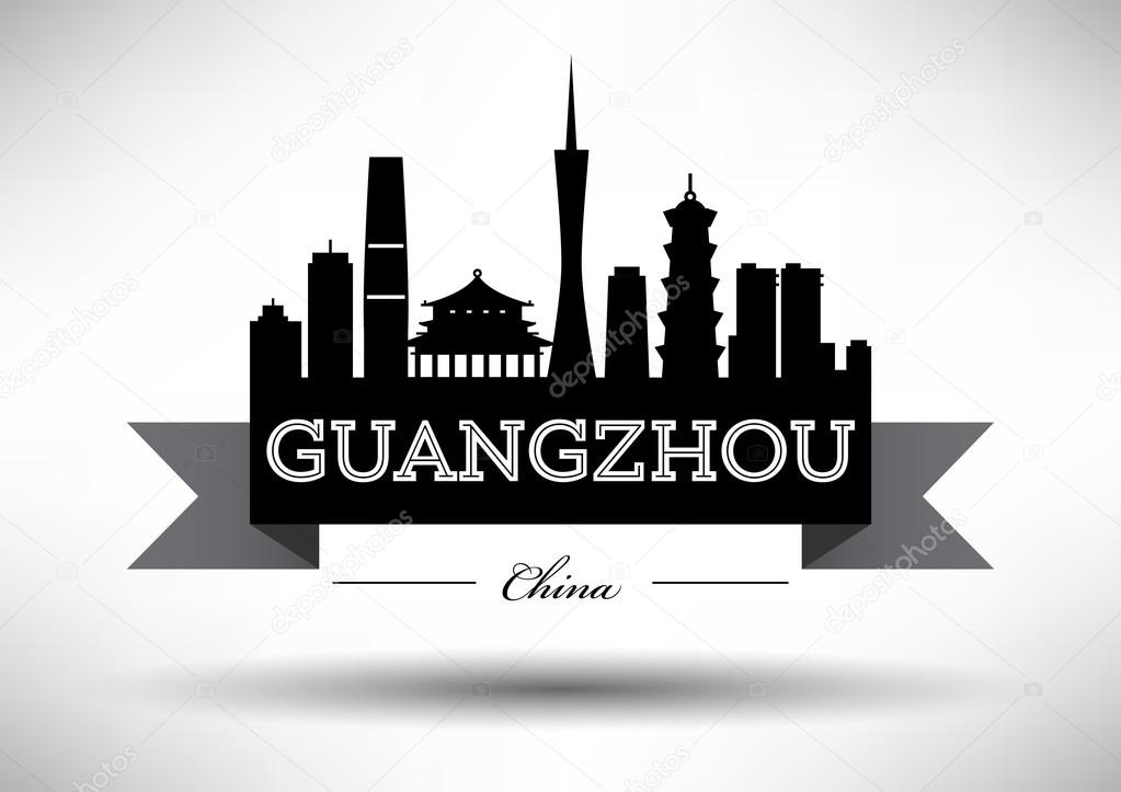 Vector Guangzhou City Skyline Design