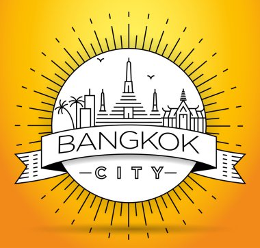 Tipografik Tasarım ile Bangkok şehir manzarası