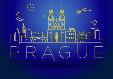 Tipografik Tasarım ile Prag şehir manzarası