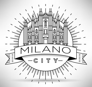 Tipografik Tasarım ile Milano şehir manzarası