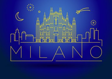 Tipografik Tasarım ile Milano şehir manzarası