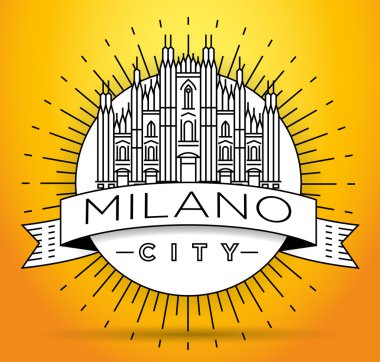 Tipografik Tasarım ile Milano şehir manzarası