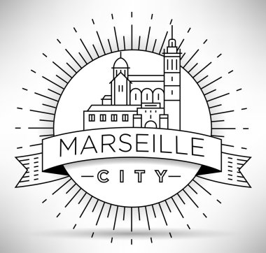 Tipografik Tasarım ile Marsilya şehir manzarası