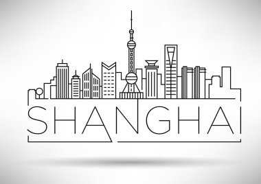 Tipografik Tasarım ile Shanghai şehir manzarası