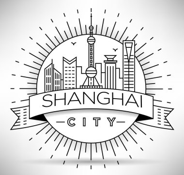 Tipografik Tasarım ile Shanghai şehir manzarası